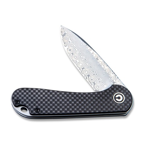 Ніж складаний кишеньковий Civivi Elementum, (7.5 см) Damascus / Carbon Fiber & G10