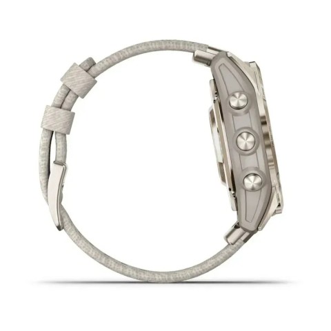 Смарт-годинник Garmin epix Pro Gen 2 Sapphire Edition (42мм) ніжно-золотистий з нейлоновим ремінцем кремового кольору