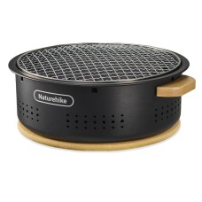 Настільна кругла піч із решіткою гриль Naturehike CNK2550CF010, 36*32.6*12 см, хромоване залізо