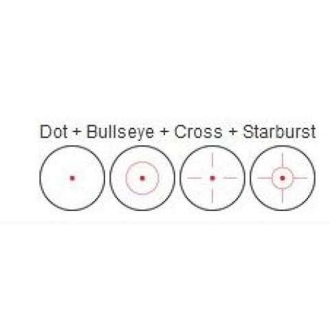 Red Dot Four Reticle Reflex Optic Dot + Bullseye + Cross + Starburst для Picatinny Weaver Rail NcS USA