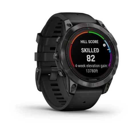 Смарт-годинник Garmin fenix 7 Pro Sapphire Solar Edition карбоново-сірий титановий DLC з чорним ремінцем