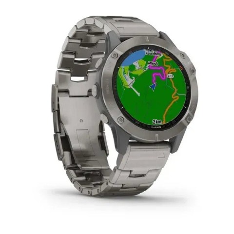Смарт-годинник Garmin fenix 6 Sapphire титановий з титановим ремінцем