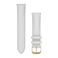 Швидкозмінні ремінці Garmin зі шкіри (20 мм) білі з фурнітурою із 24К золотим напиленням