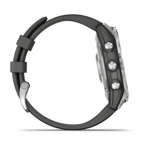 Смарт-часы Garmin fenix 7 серебристые с ремешком графитового цвета