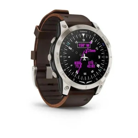 Смарт-годинник Garmin D2 Mach 1 з коричневим ремінцем Оксфорд