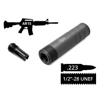 Разборный глушитель 2в1 с пламегасителем AFTactical S44FC24 Compact .223 1/2x28 UNEF AR15