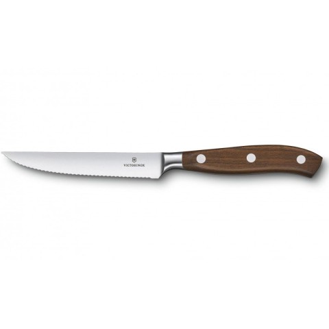 Кухонний ніж Victorinox Grand Maitre Wood Steak лезо 12см хвил. з дерев. ручкою у подар.упак.
