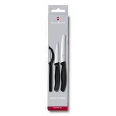 Набір кухонний Victorinox SwissClassic Paring Set 3шт з чорн. ручкою (2 ножа, овочечистка) у подар.упак.