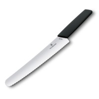 Нож кухонный для хлеба Victorinox Swiss Modern 22 cм, черный, блистер