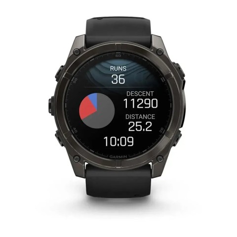 Смарт-часы Garmin fenix 8 AMOLED (51 мм) Sapphire карбоново-серый DLC черный/гравийно-серый