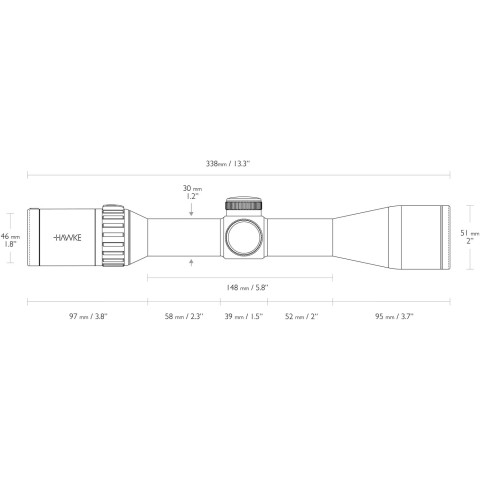 Приціл Hawke Endurance FD, 1.7-10x44 mm, Ø30mm, LR2, capped (Illuminated)