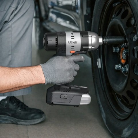 Акумуляторний ударний гайковерт Litheli щітковий, живлення від павербанку (УМБ Litheli Power Bank 20000 mAh, 45 W, 2А в комплекті)