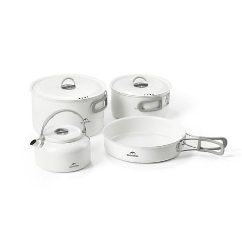 Чайник з керамічним антипригарним покриттям Naturehike CNK2450CF013 0,8 л, алюміній, білий
