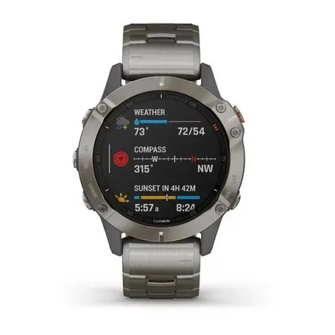 Смарт-годинник Garmin fenix 6 Sapphire титановий з титановим ремінцем