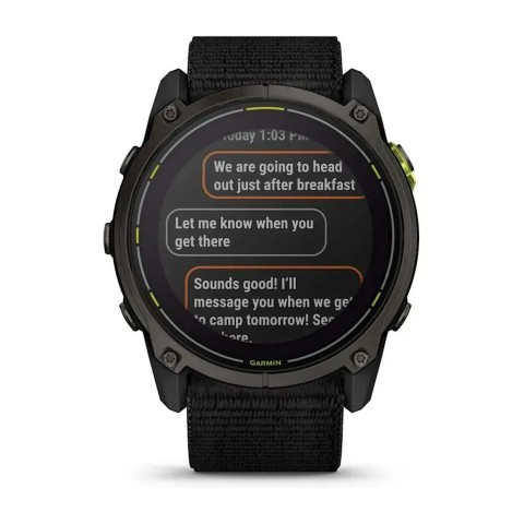 Смарт-годинник Garmin Enduro 3 з чорним нейлоновим ремінцем
