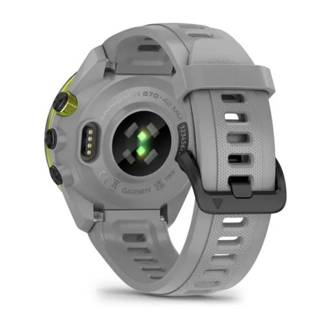 Смарт-годинник Garmin Approach S70 (42 мм) з чорним керамічним безелем та сірим ремінцем
