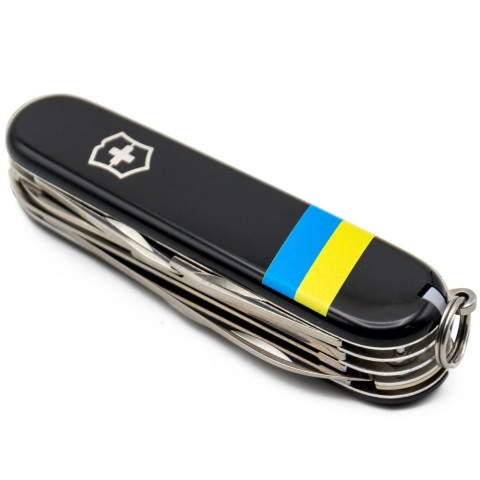 HUNTSMAN UKRAINE  91мм/15функ/черн /штоп/ножн/пила/крюк /Флаг Украины
