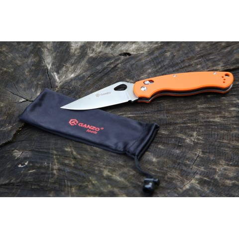 Ніж складаний туристичний Ganzo G729 (8.7 см) 440C / G10 помаранчевий