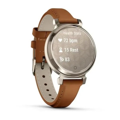 Смарт-часы Garmin Lily 2 Classic кремово-золотистые со смуглым кожаным ремешком