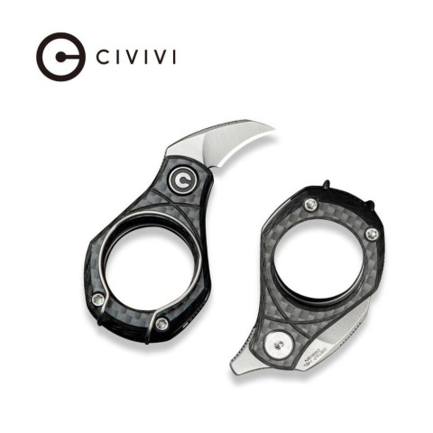 Ніж складаний кишеньковий Civivi Pyrus, (1.6 см) 14C28N / Carbon Fiber темно-сірий