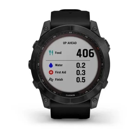 Смарт-годинник Garmin fenix 7X Sapphire Solar чорний титановий DLC з чорним ремінцем