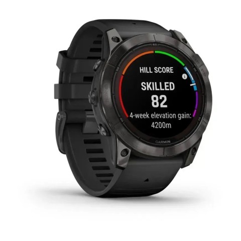 Смарт-годинник Garmin fenix 7X Pro Sapphire Solar Edition карбоново-сірий титановий DLC з чорним ремінцем