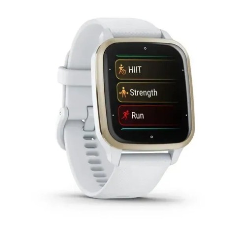 Смарт-годинник Garmin Venu Sq 2 білий з кремово-золотистим безелем