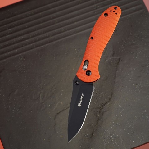 Ніж складаний туристичний Ganzo G7393P (8.7 см) 440C / G10 помаранчевий текстурований