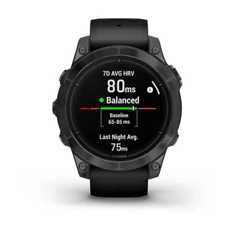 Смарт-годинник Garmin epix Pro Gen 2 Standard Edition (47мм) сланцево-сірий з чорним ремінцем