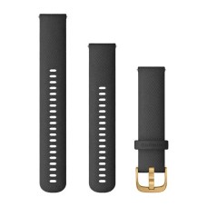 Швидкозмінні ремінці Garmin силіконові (20 мм) чорні з золотистою фурнітурою