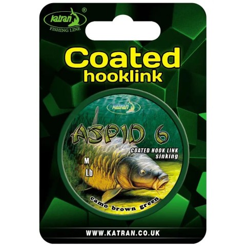 Поводковый материал Katran Coated Braided Hook Links Aspid 6 10m 25lb