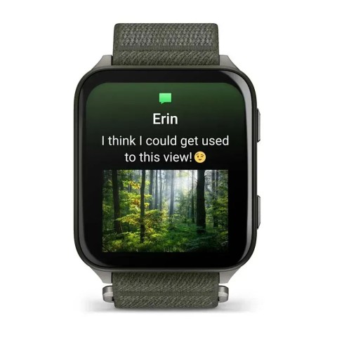Смарт-часы Garmin Venu X1 мховый титан с мховым нейлоновым ремешком ComfortFit