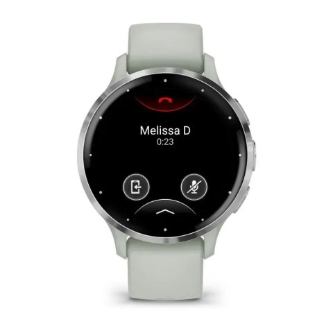 Смарт-годинник Garmin Venu 3s шавлієво-сірий зі сріблястим сталевим безелем і силіконовим ремінцем