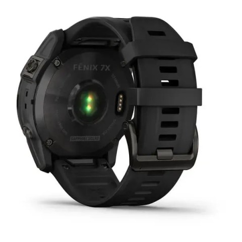 Смарт-годинник Garmin fenix 7X Sapphire Solar карбоново-сірий титановий DLC з чорним ремінцем