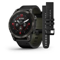 Смарт-часы Garmin epix Pro Gen 2 Sapphire Edition (47мм) карбоново-серые титановые DLC с черным кожаным ремешком