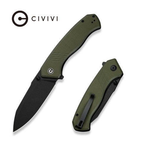 Ніж складаний туристичний Civivi Placoid, (9.3 см) 14C28N / G10 темно-зелений