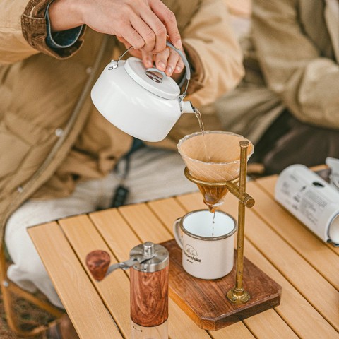 Чайник з керамічним антипригарним покриттям Naturehike CNK2450CF013 0,8 л, алюміній, білий