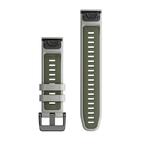 Ремешки для часов Garmin QuickFit 22 силиконовые, туманно-серые/моховые