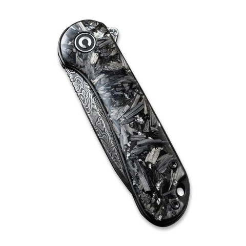 Ніж складаний кишеньковий Civivi Elementum, (7.5 см) Damascus / Carbon Fiber