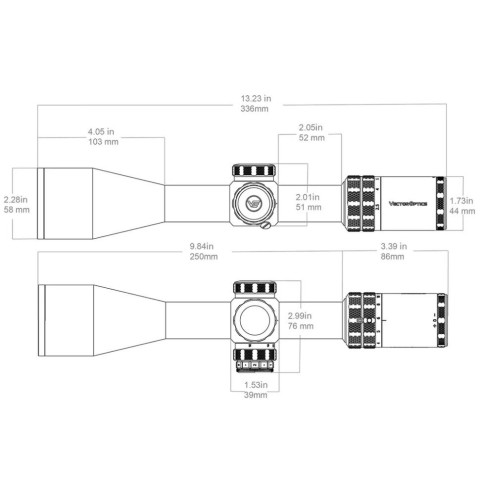 Приціл оптичний Vector Optics Grizzly 2.5-15x50 (30 мм) HD SFP illum. G4 Fiber Dot