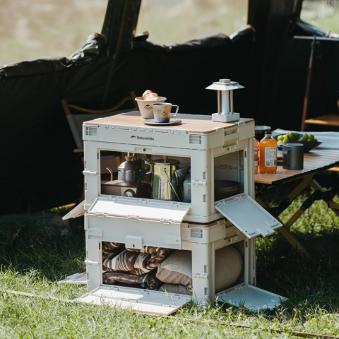 Складаний контейнер Naturehike CNK2450XB020, 23 л, бежево-сірий