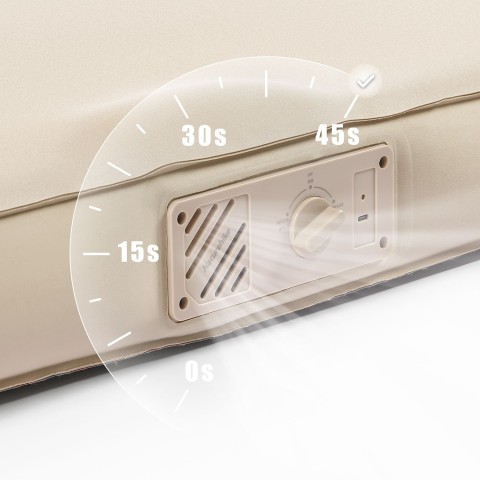 Матрац туристичний самонадувний двомісний Naturehike CNH23DZ10002, 200x150x11 см, бежевий