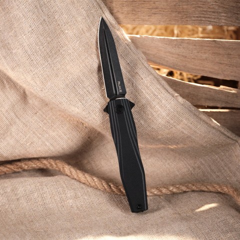 Ніж складаний туристичний Ruike P188-B, (9.1 см) D2 / G10 чорний