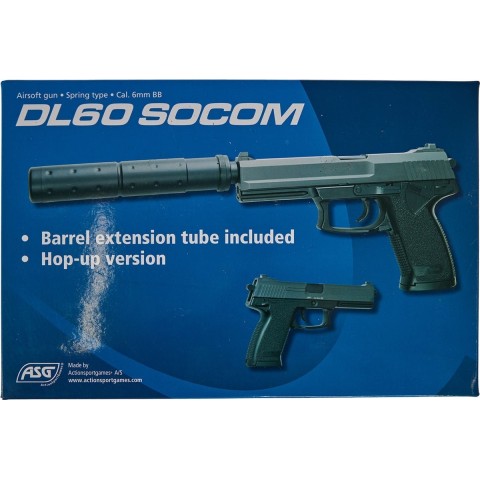Пистолет страйкбольный ASG DL 60 SOCOM Spring кал.6 мм Black