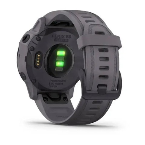 Смарт-часы Garmin fenix 6S Pro Solar Edition аметистово-стальные с серым замшевым ремешком