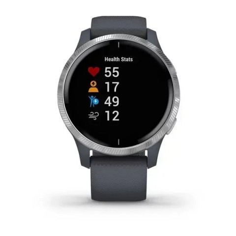 Смарт-годинник Garmin Venu синій граніт зі сріблястим безелем