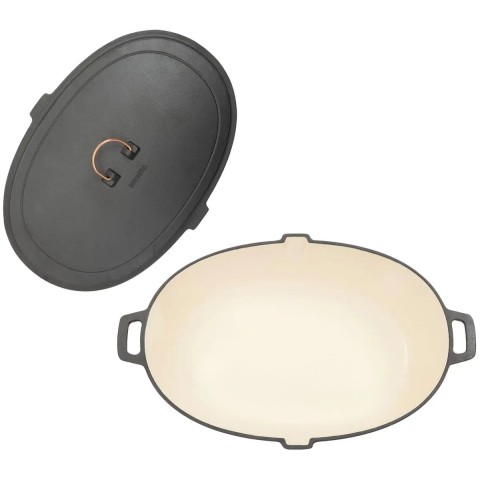 Жаровня Barebones Enamel Lined Roaster з кришкою vintage white