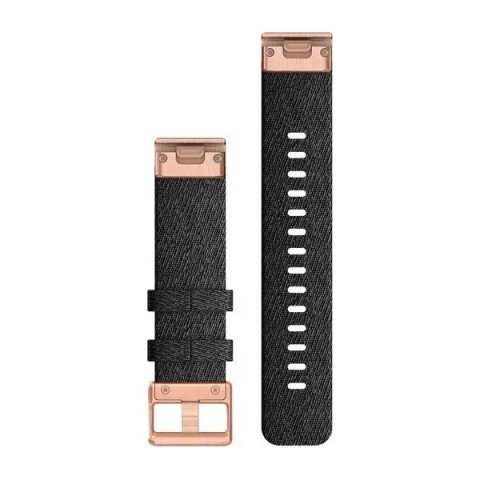 Ремешки для часов Garmin QuickFit 20 силиконовые, черные с розово-золотистой фурнитурой