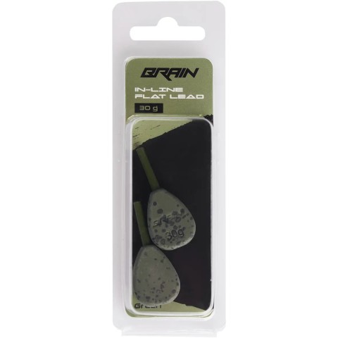 Грузило Brain In-Line Flat Lead 30g 2шт/уп Green