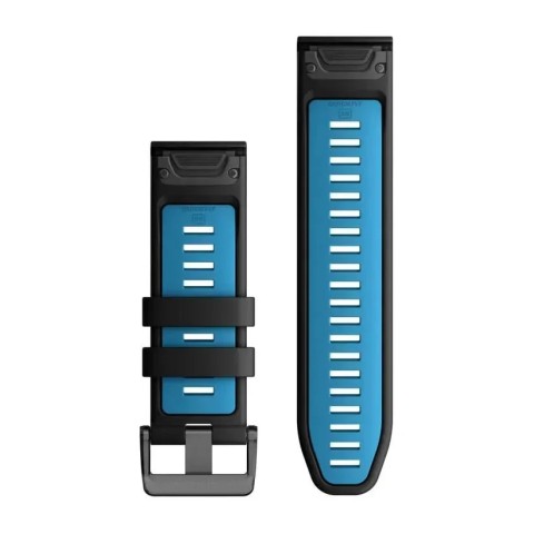Ремешки для часов Garmin QuickFit 26 силиконовые, черные/голубые